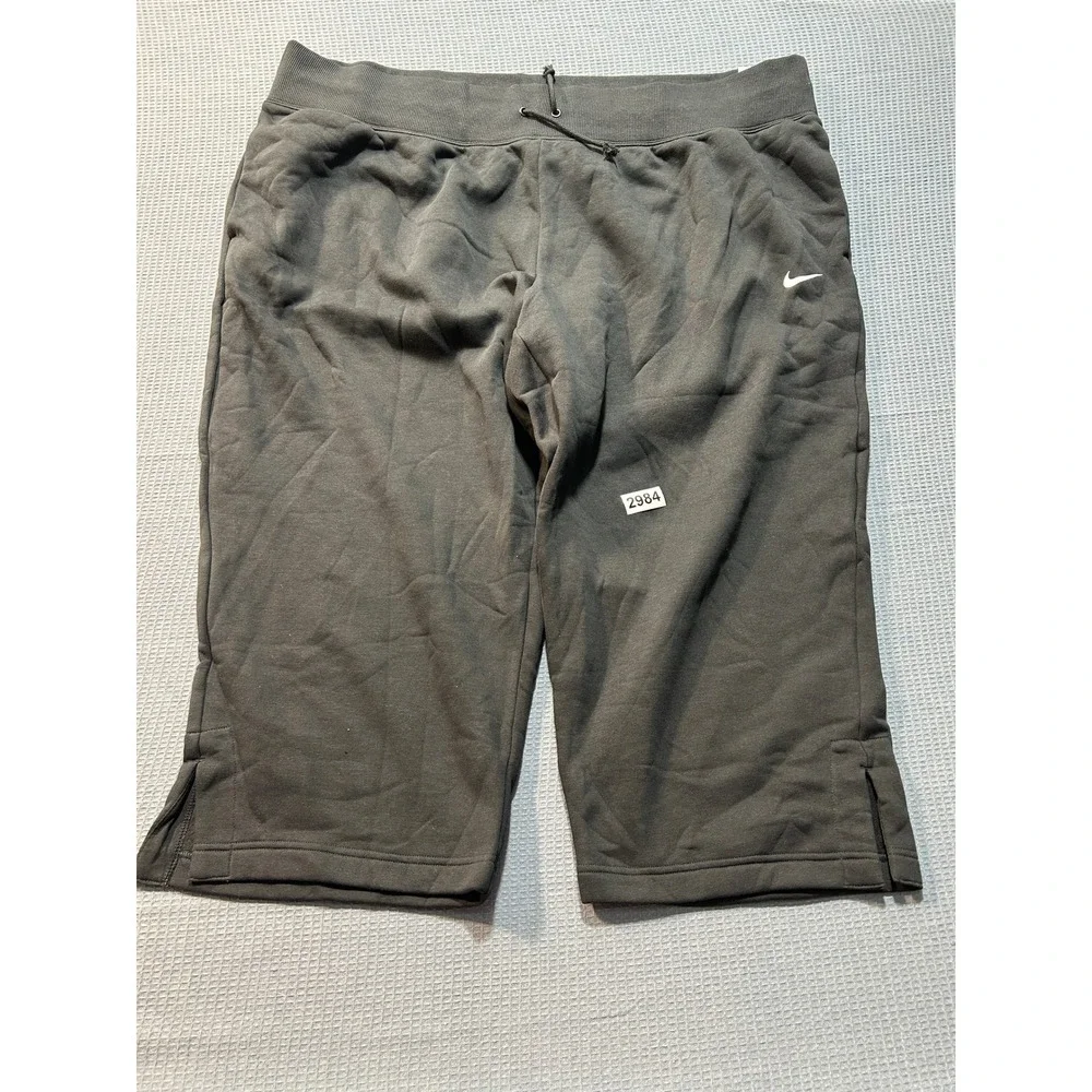 Nike Phoenix Fleece High Rise Crop Sweatpants Womens Sz‎ 4X Short Black